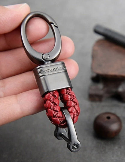 Keychain Lanyard Braided Woven Loop Metal Key Ring