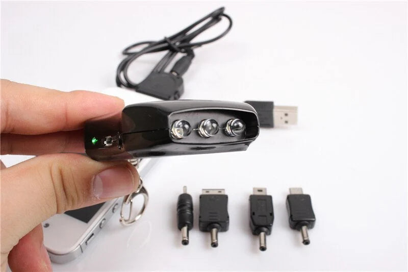 Keychain Power Bank Solar Charging LED Flashlight
