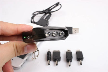 Keychain Power Bank Solar Charging LED Flashlight