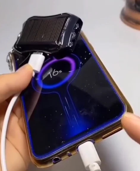 Keychain Power Bank Solar Charging LED Flashlight