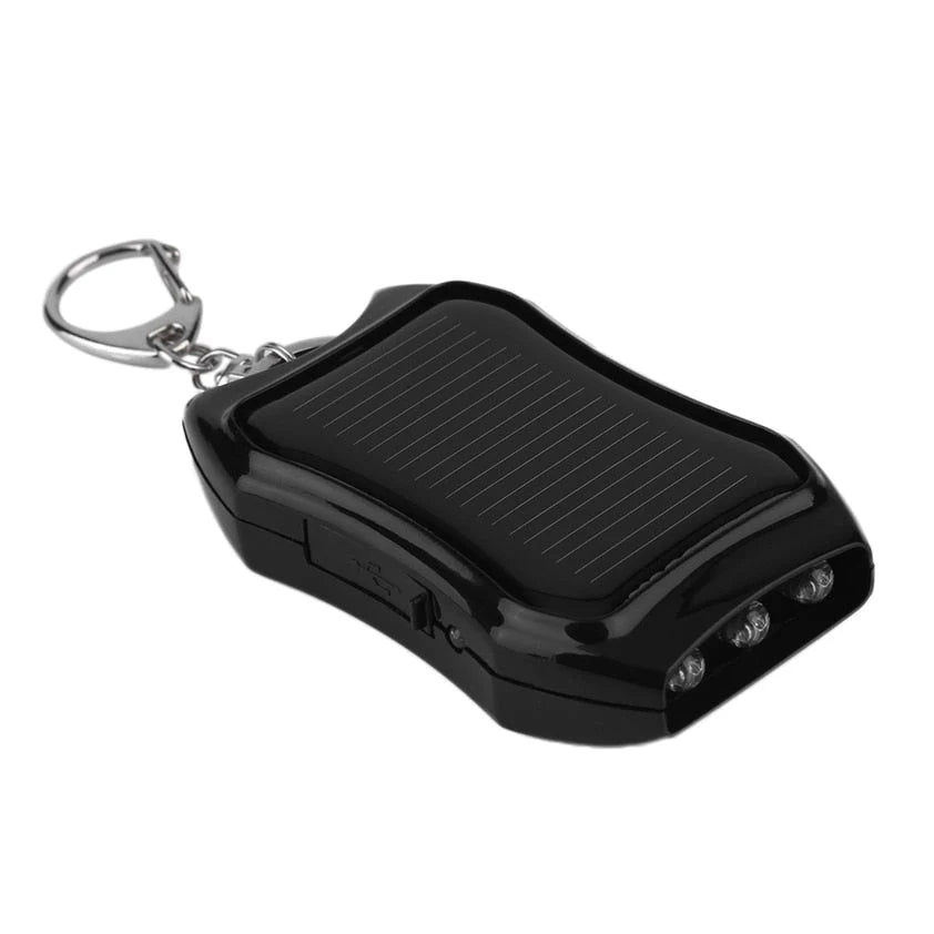 Keychain Power Bank Solar Charging LED Flashlight