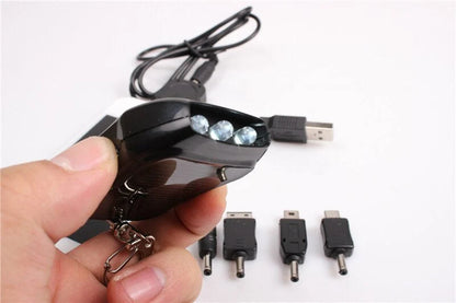 Keychain Power Bank Solar Charging LED Flashlight
