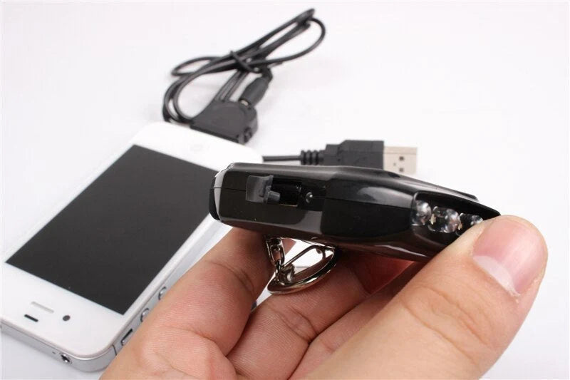 Keychain Power Bank Solar Charging LED Flashlight