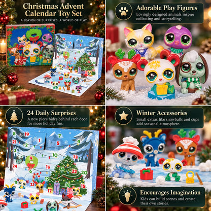 Kids Advent Calendar Play Set 24-Day Animal Figures