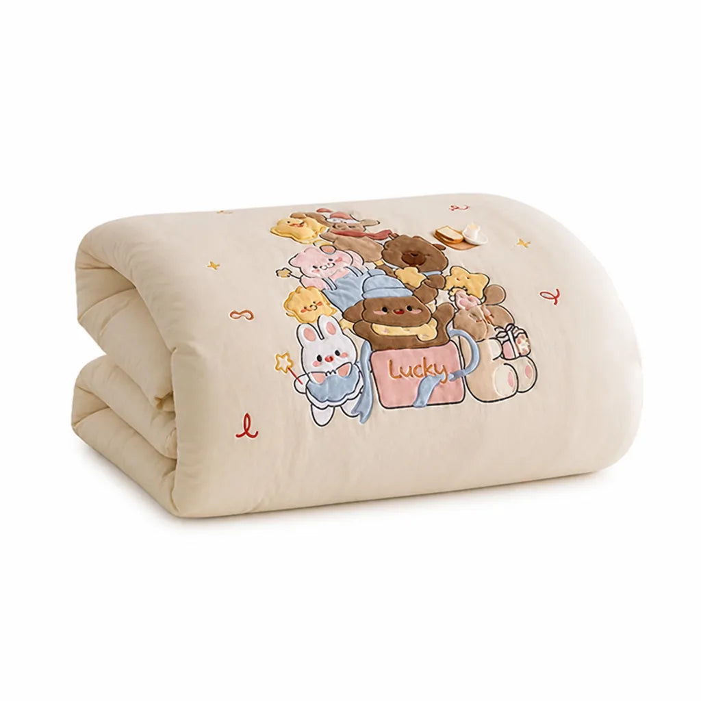 Kids Bedding Set Quilted Plush Warming Microfiber