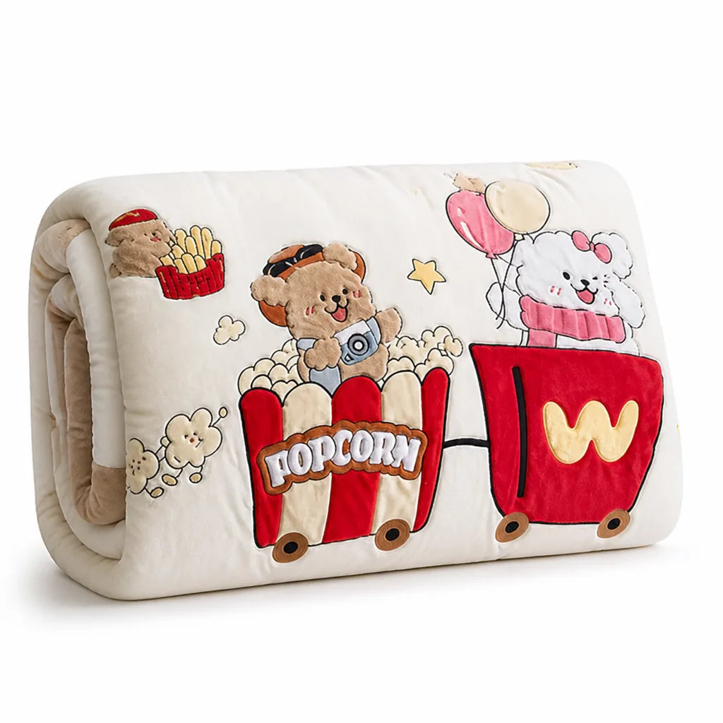 Kids Bedding Set Quilted Plush Warming Microfiber