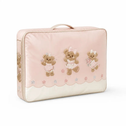 Kids Bedding Set Silky Cotton Satin Embroidered Teddy Appliques
