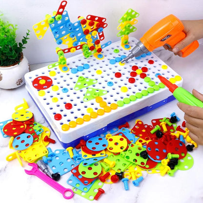Kids Building Set Electric Drill Screws & Plates