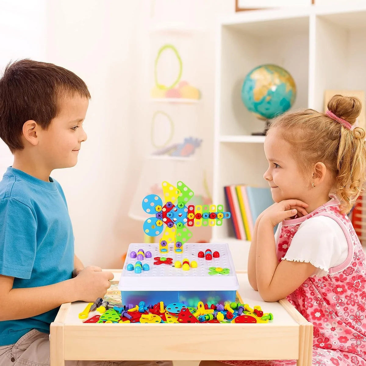Kids Building Set Electric Drill Screws & Plates