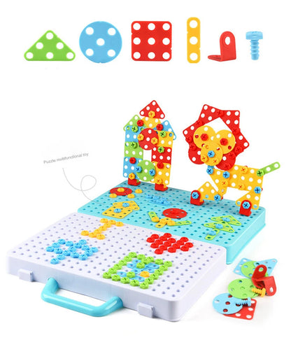 Kids Building Set Electric Drill Screws & Plates