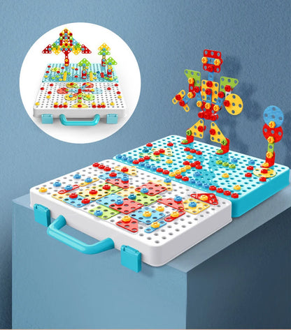 Kids Building Set Electric Drill Screws & Plates