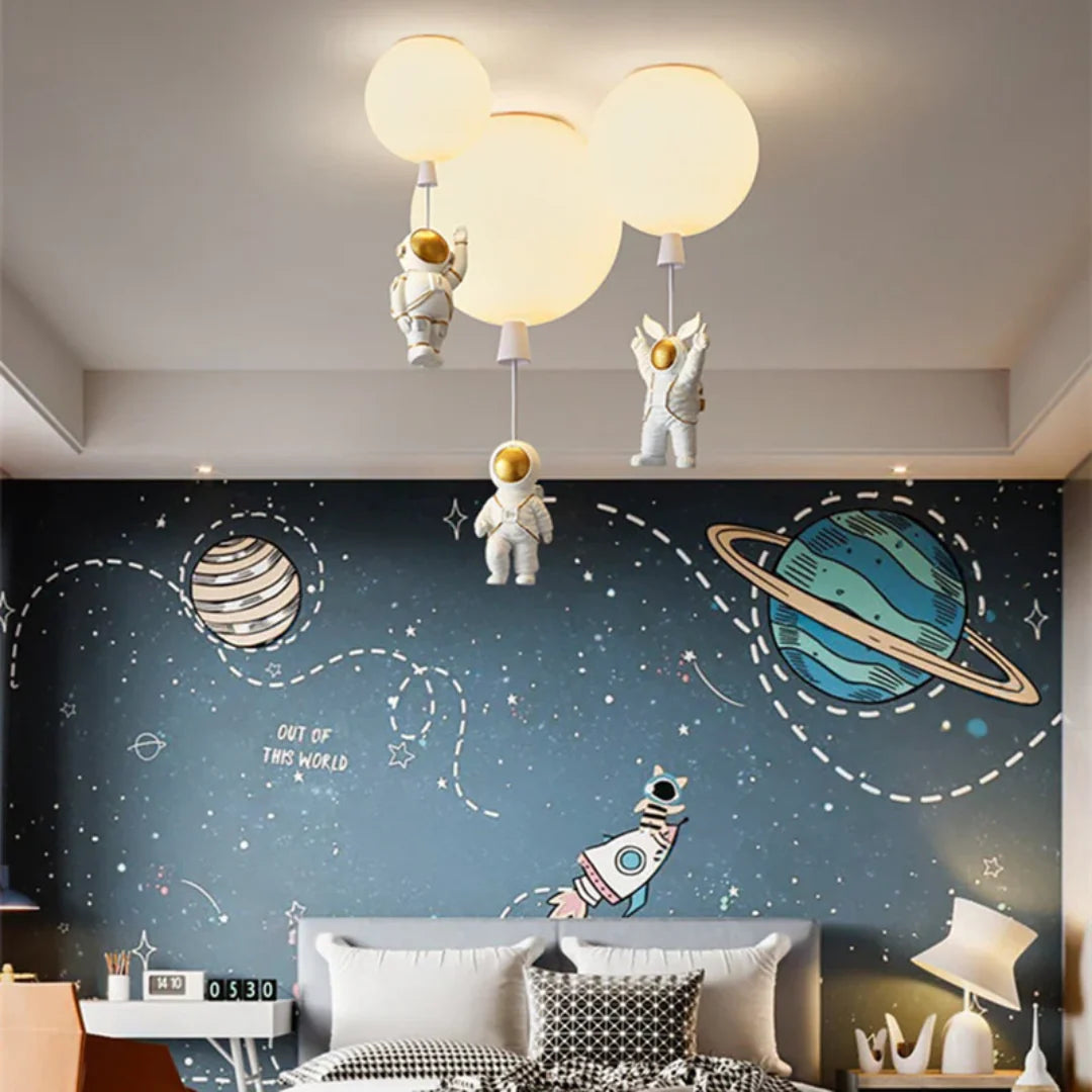 Kids Ceiling Lamp Moon & Astronaut Warm White LED