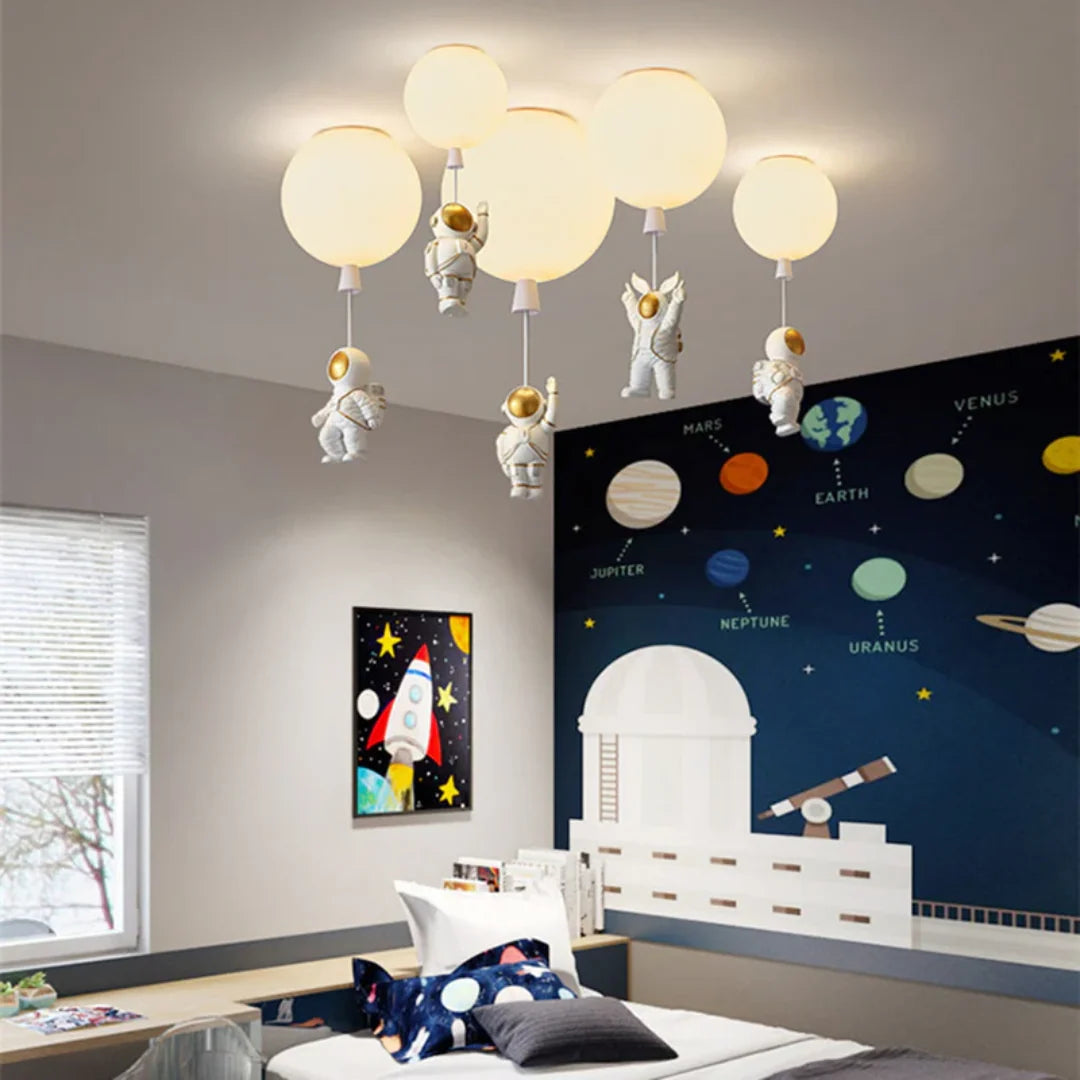 Kids Ceiling Lamp Moon & Astronaut Warm White LED