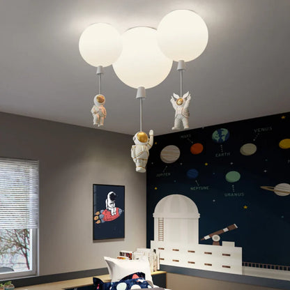 Kids Ceiling Lamp Moon & Astronaut Warm White LED