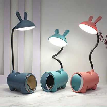 Kids Desk Lamp Rabbit Design Touch Control USB Rechargeable