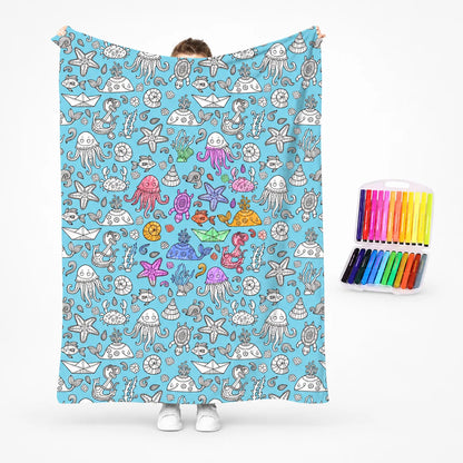 Kids Duvet Cover Washable Ink Pre-Printed Lines