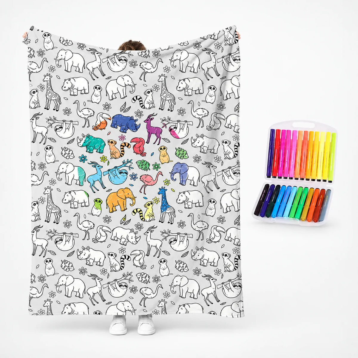 Kids Duvet Cover Washable Ink Pre-Printed Lines