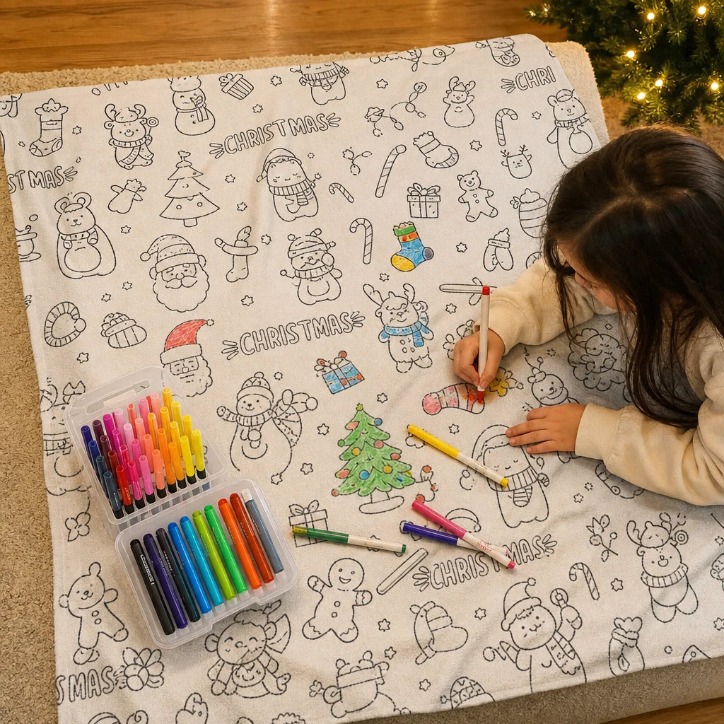 Kids Duvet Cover Washable Ink Pre-Printed Lines
