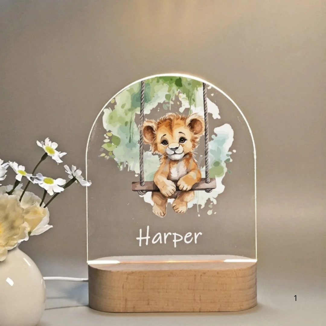 Kids Night Light Personalized USB Rechargeable Warm White