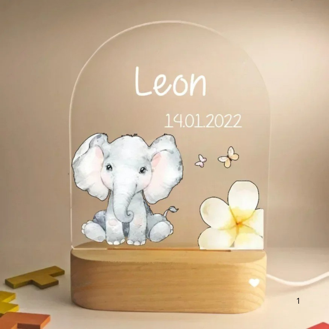 Kids Night Light Personalized USB Rechargeable Warm White