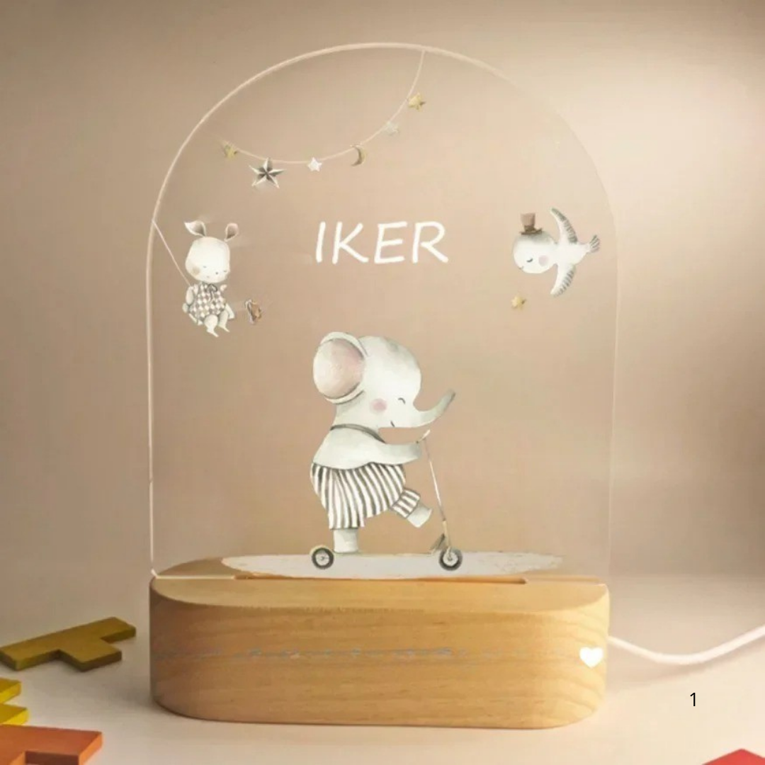 Kids Night Light Personalized USB Rechargeable Warm White