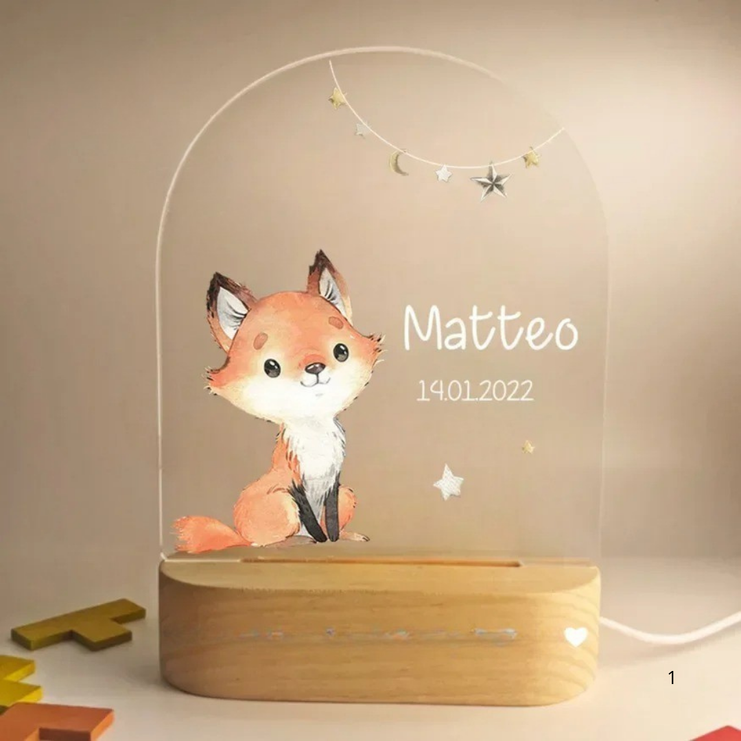 Kids Night Light Personalized USB Rechargeable Warm White