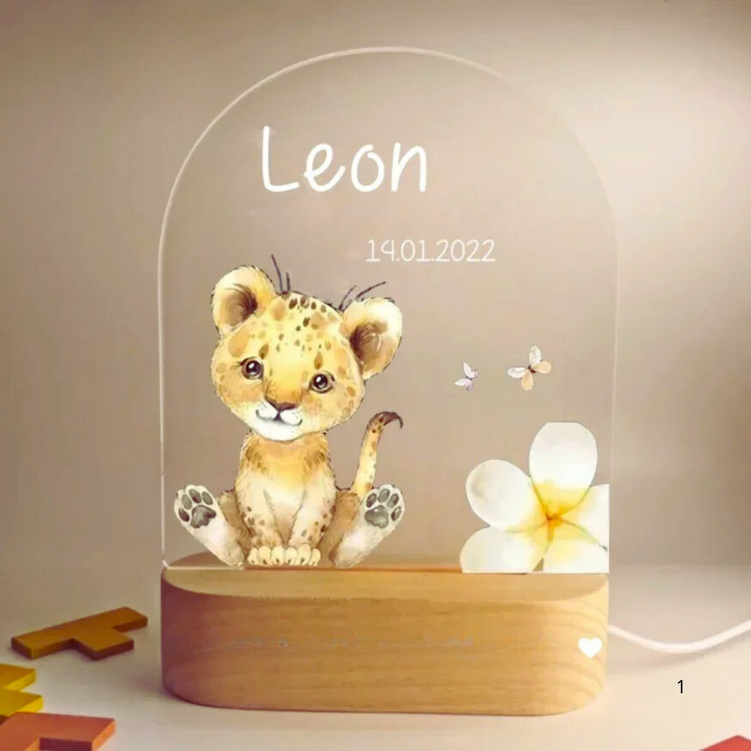 Kids Night Light Personalized USB Rechargeable Warm White