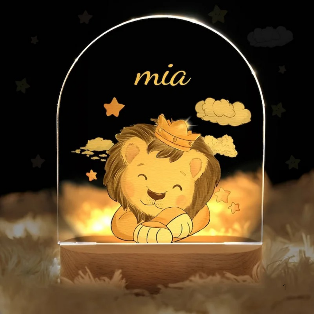 Kids Night Light Personalized USB Rechargeable Warm White