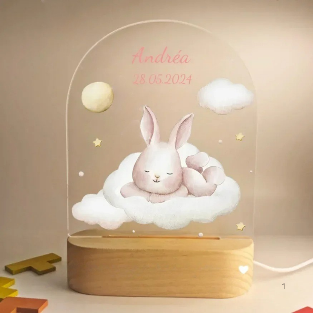 Kids Night Light Personalized USB Rechargeable Warm White