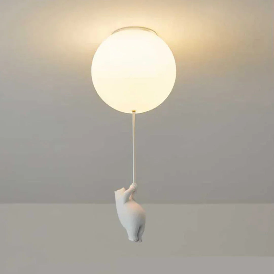 Kids Pendant Lamp Cartoon Bear Balloon Built-In LED