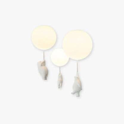 Kids Pendant Lamp Cartoon Bear Balloon Built-In LED