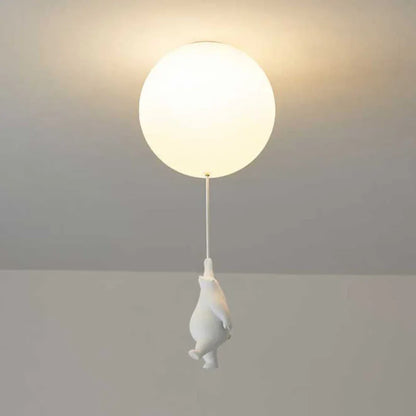 Kids Pendant Lamp Cartoon Bear Balloon Built-In LED