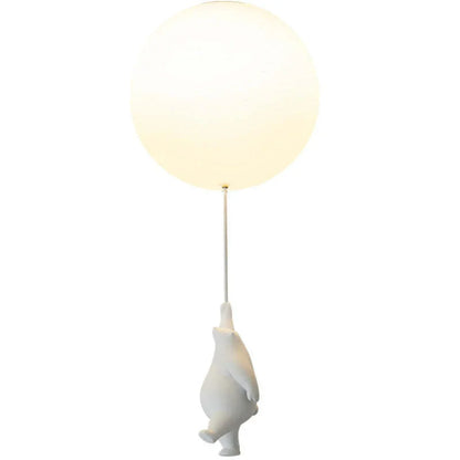 Kids Pendant Lamp Cartoon Bear Balloon Built-In LED