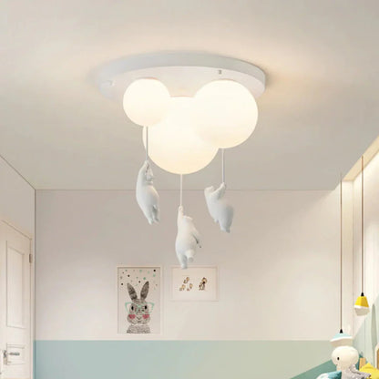 Kids Pendant Lamp Cartoon Bear Balloon Built-In LED
