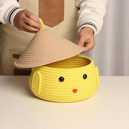 Kids Storage Basket Pudding Dog Soft Fabric Toy Organizer