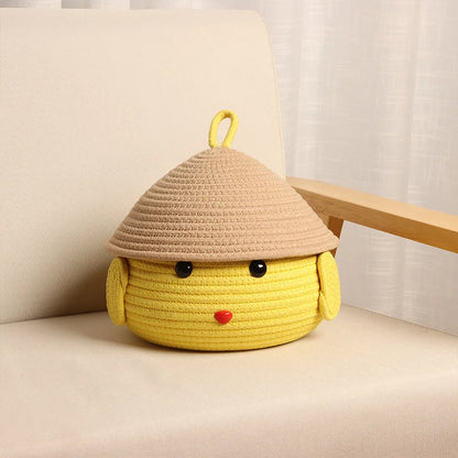 Kids Storage Basket Pudding Dog Soft Fabric Toy Organizer