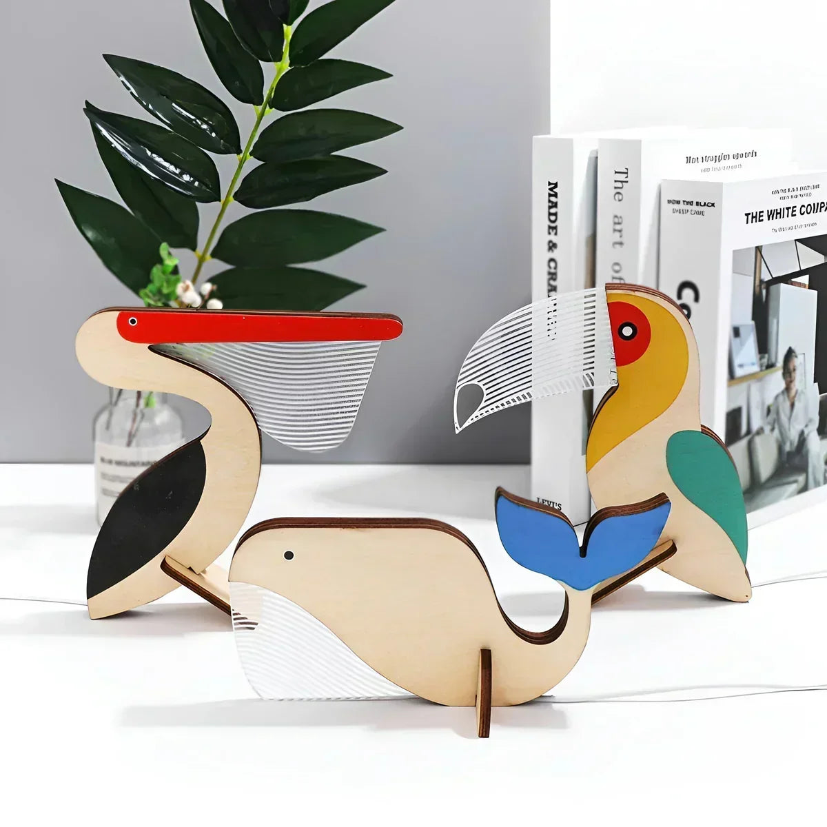 Kids Table Lamp Wooden Animal Soft Nightlight
