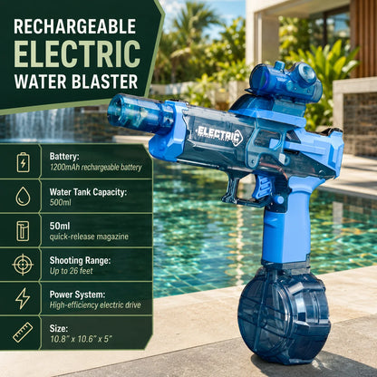 Kids Water Blaster Motorized Continuous Stream Rechargeable