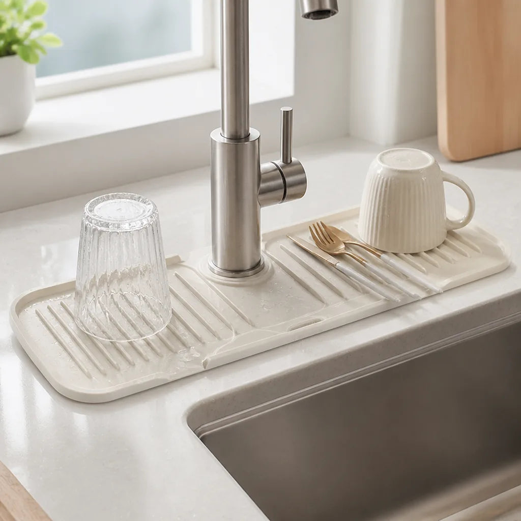 Kitchen Drying Mat Self-Draining Silicone Non-Slip