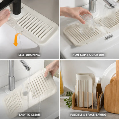 Kitchen Drying Mat Self-Draining Silicone Non-Slip