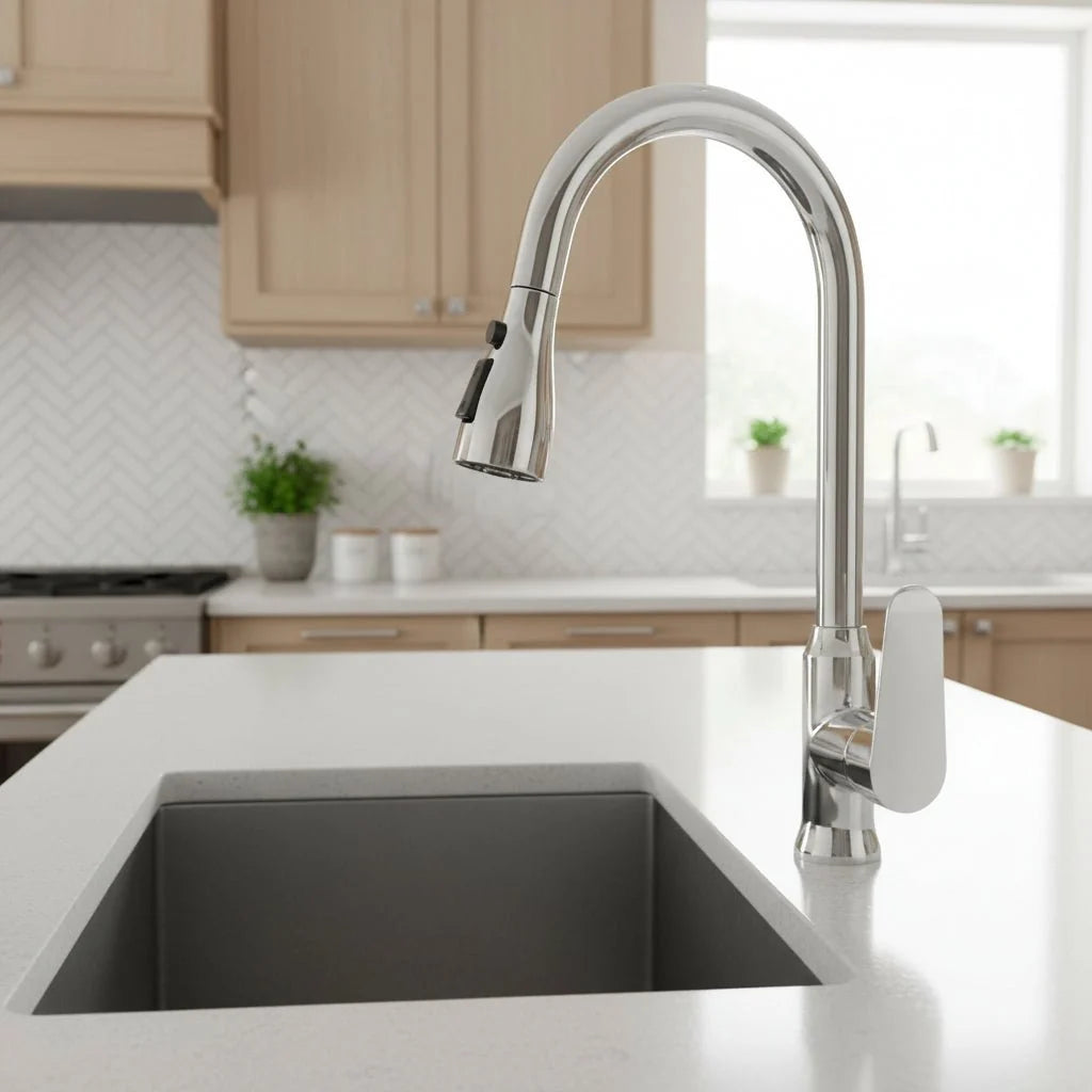 Kitchen Faucet Pull-Out Spray Head 360° Swivel Design