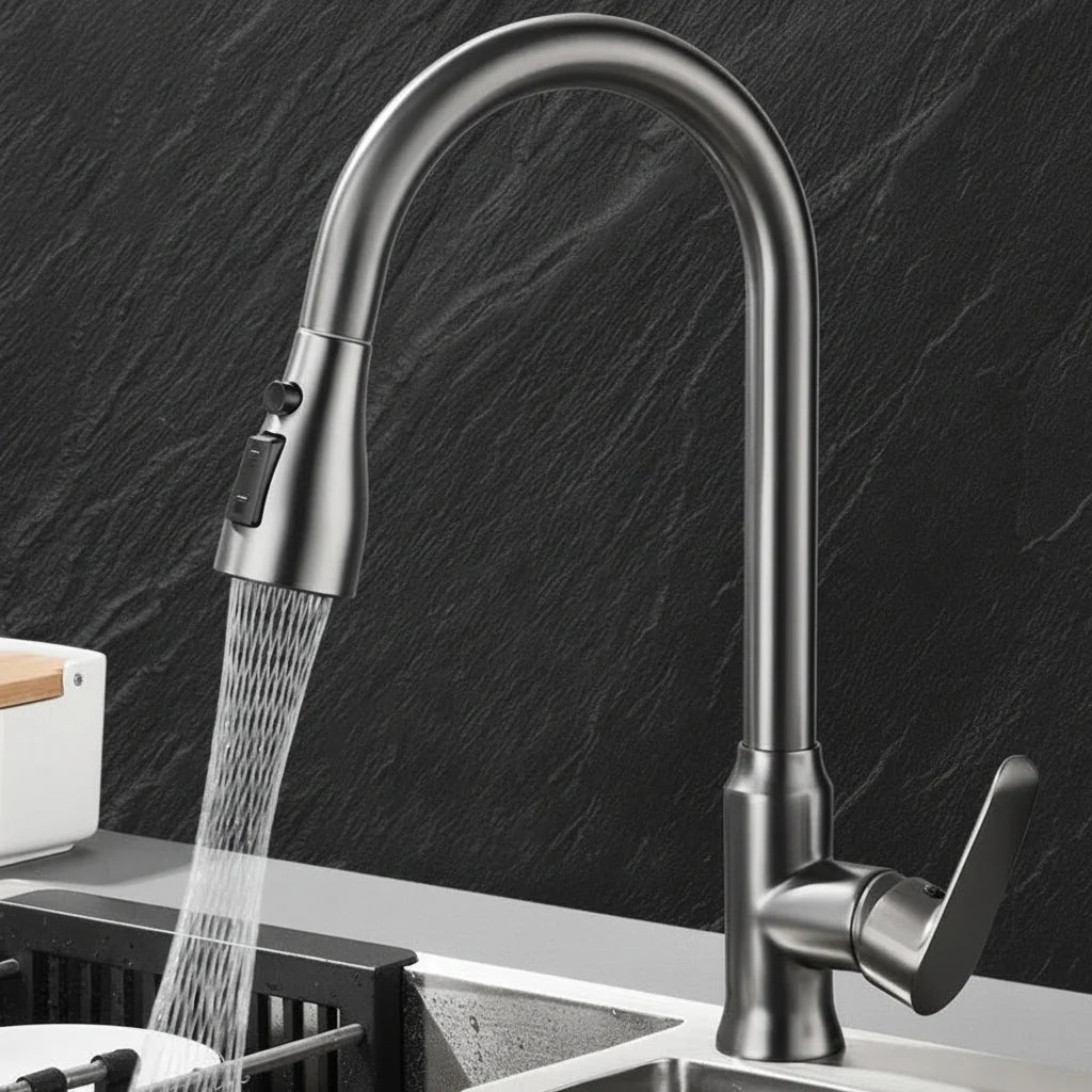 Kitchen Faucet Pull-Out Spray Head 360° Swivel Design