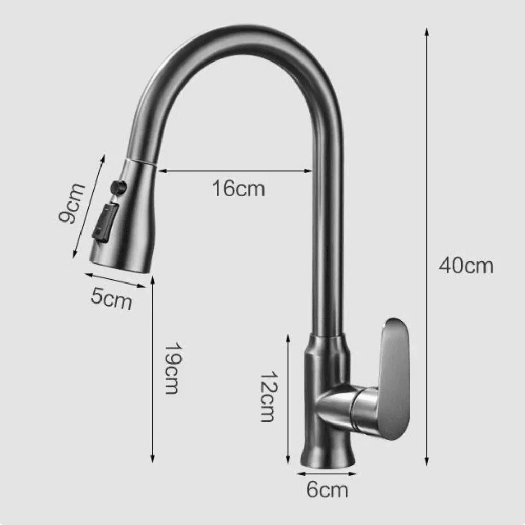 Kitchen Faucet Pull-Out Spray Head 360° Swivel Design