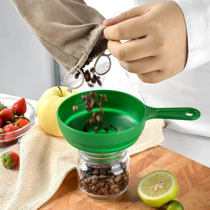 Kitchen Funnel Collapsible Heat-Resistant Silicone Wide Mouth