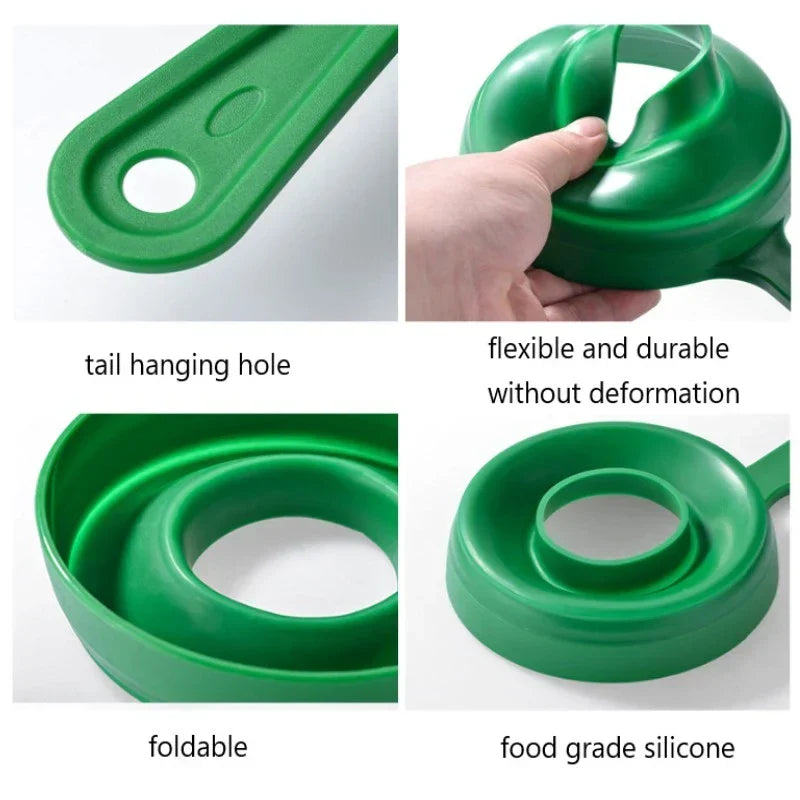 Kitchen Funnel Collapsible Heat-Resistant Silicone Wide Mouth