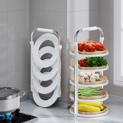 Kitchen Organizer Rack Foldable Space-Saving Vertical & Hanging