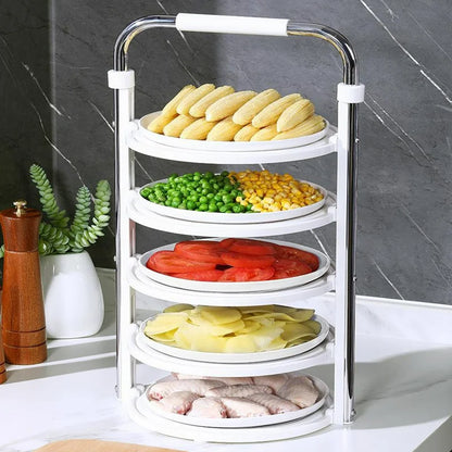 Kitchen Organizer Rack Foldable Space-Saving Vertical & Hanging