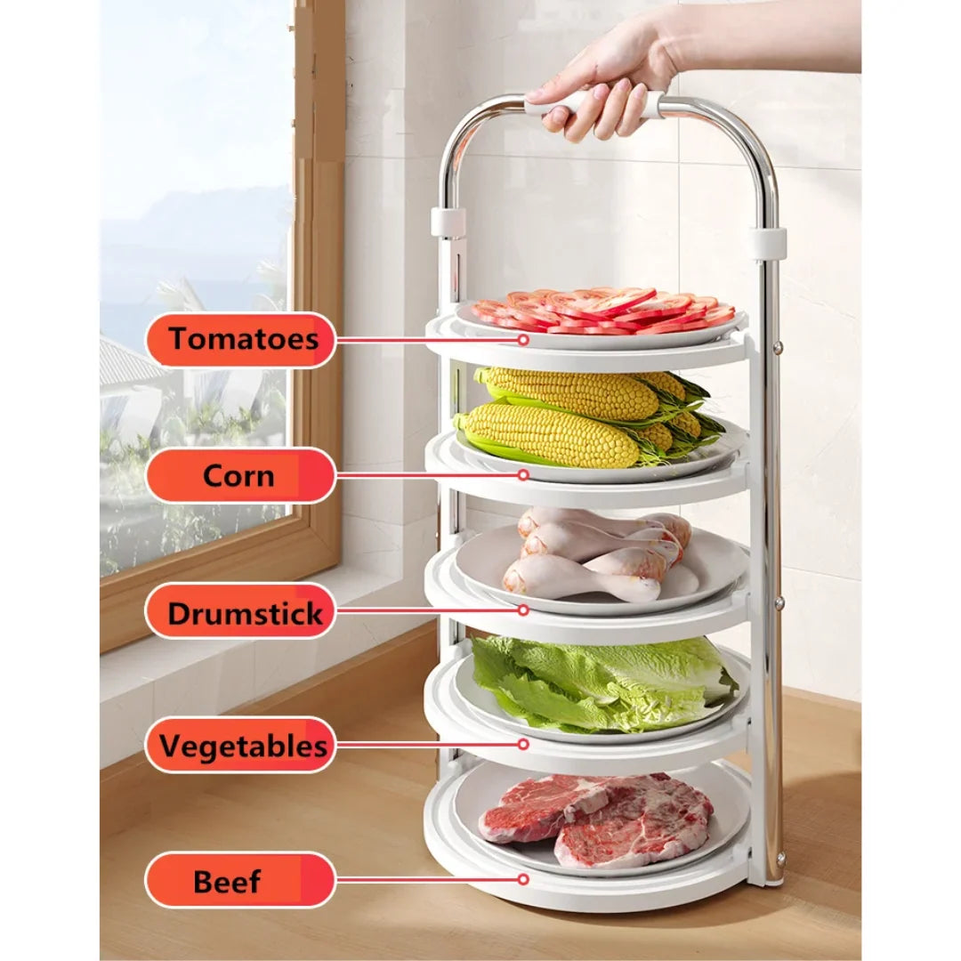 Kitchen Organizer Rack Foldable Space-Saving Vertical & Hanging