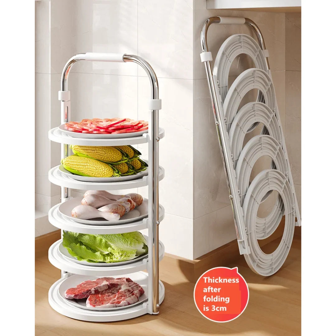 Kitchen Organizer Rack Foldable Space-Saving Vertical & Hanging