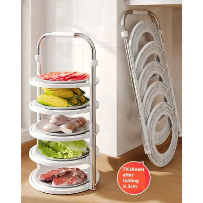 Kitchen Organizer Rack Foldable Space-Saving Vertical & Hanging
